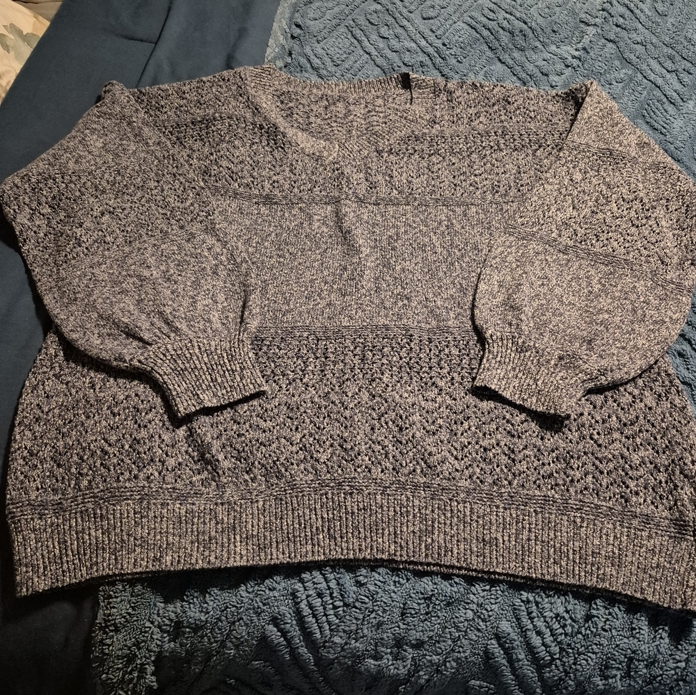 Brand Unknown Crochet Knit V Neck Sweater Sz XL